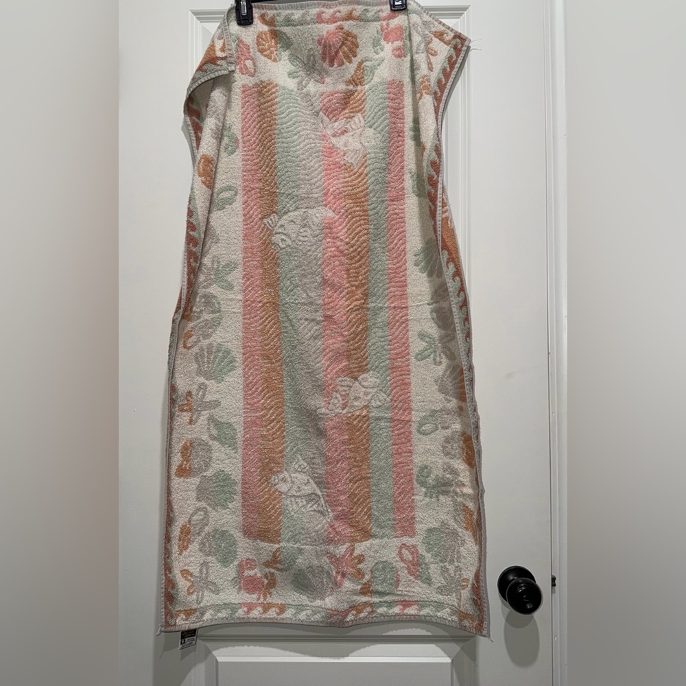 Vintage Canon‎ Special Effects Towel Pastel Sea Life Beach Grannycore